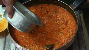 Moong Dal Curry With Tomato Making